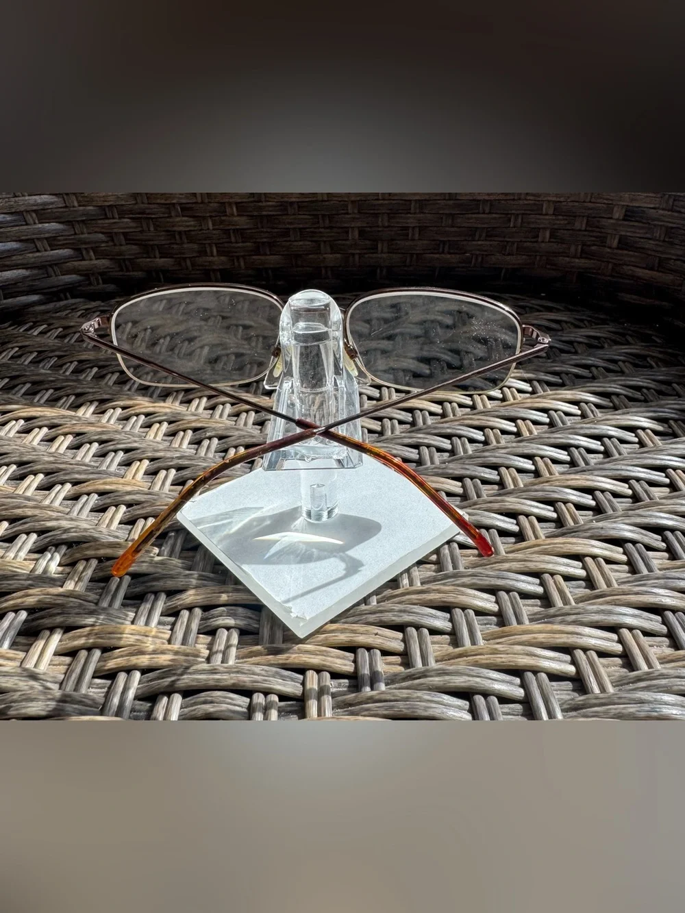 Ti-Flex T1506 Cognac Brown Half Rim Rectangular Eyeglass Frames Only 54-19-140